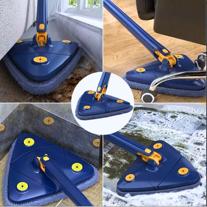 Mop Rodo De Limpeza Triangular Giratório Ajustável Retrátil.