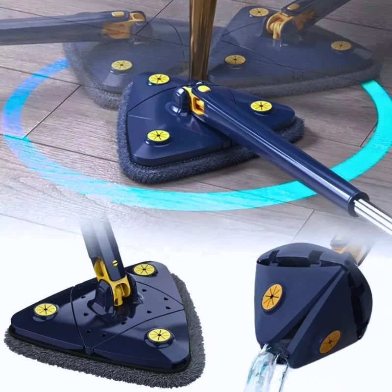 Mop Rodo De Limpeza Triangular Giratório Ajustável Retrátil.