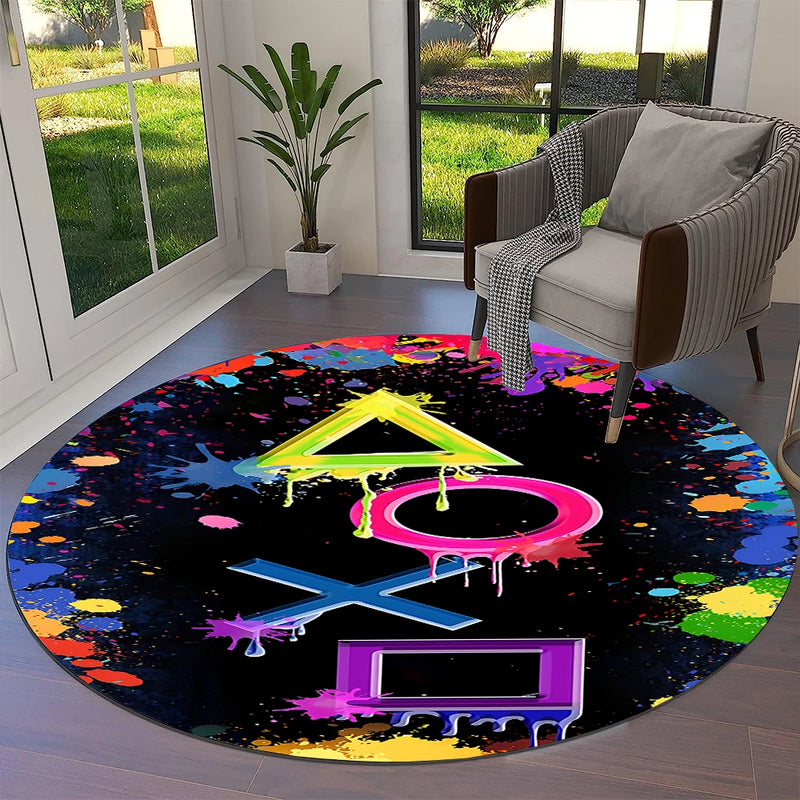 Tapete gamer para sala de jogos.