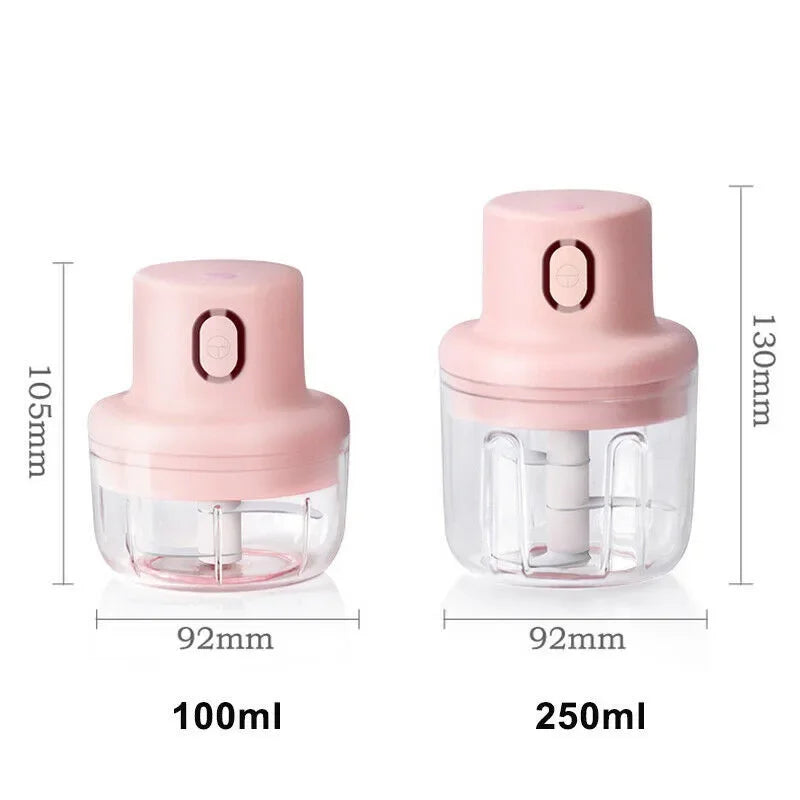 Mini triturador de alho elétrico usb sem fio, resistente e durável.