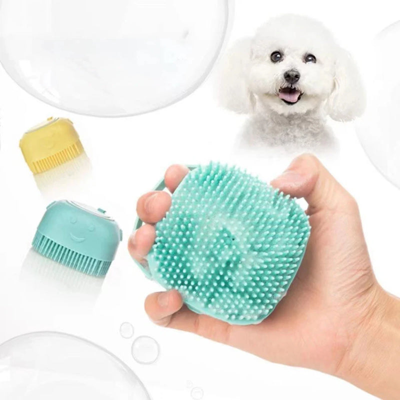 Escova de silicone para pets.