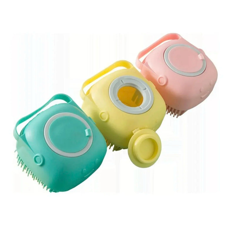 Escova de silicone para pets.